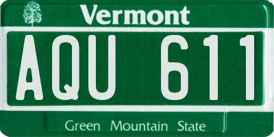 VT license plate AQU611