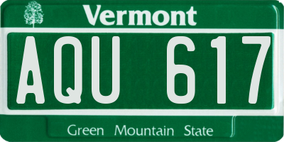 VT license plate AQU617