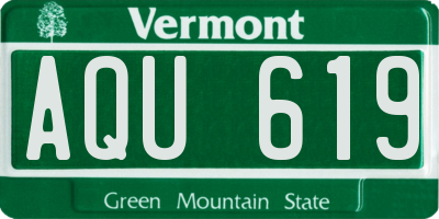 VT license plate AQU619