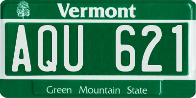 VT license plate AQU621