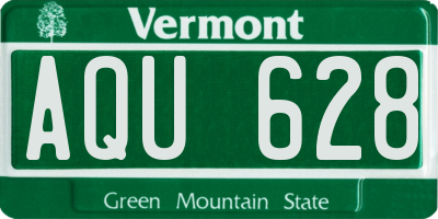 VT license plate AQU628