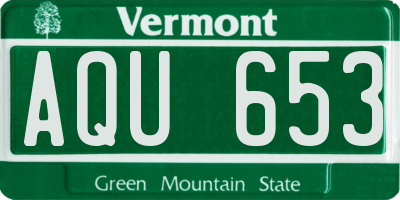 VT license plate AQU653