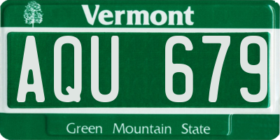 VT license plate AQU679