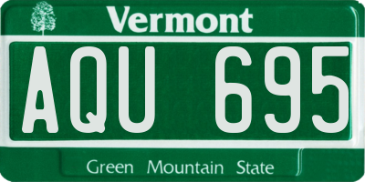 VT license plate AQU695