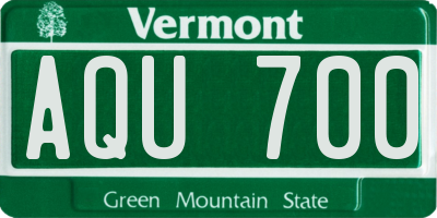 VT license plate AQU700