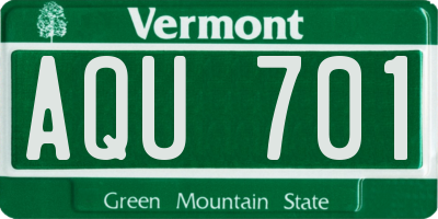 VT license plate AQU701