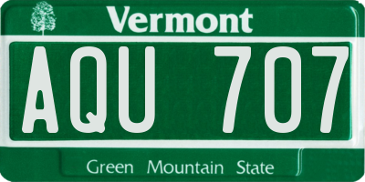 VT license plate AQU707