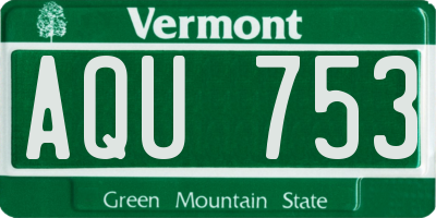 VT license plate AQU753