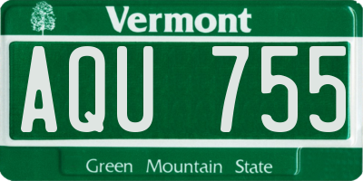 VT license plate AQU755
