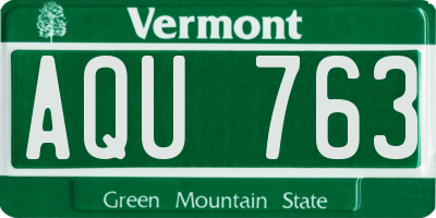 VT license plate AQU763