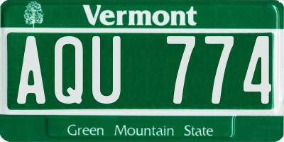 VT license plate AQU774