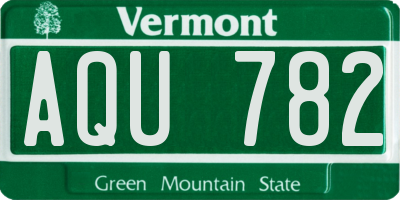 VT license plate AQU782