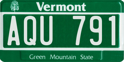 VT license plate AQU791