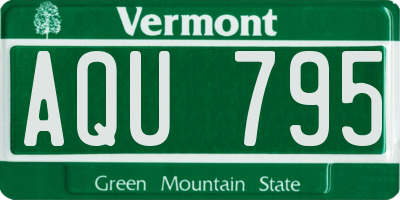 VT license plate AQU795