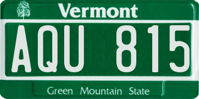VT license plate AQU815