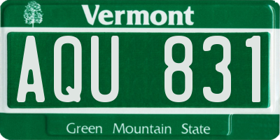 VT license plate AQU831