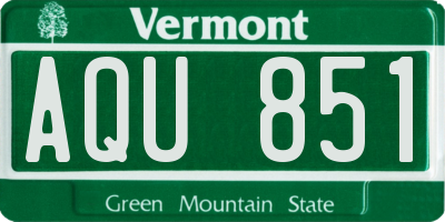 VT license plate AQU851