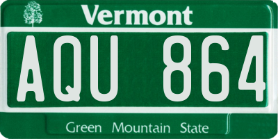 VT license plate AQU864