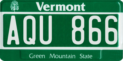 VT license plate AQU866