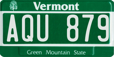 VT license plate AQU879