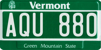 VT license plate AQU880