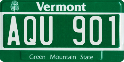 VT license plate AQU901