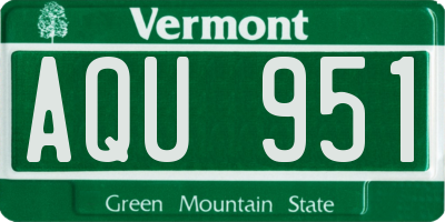 VT license plate AQU951