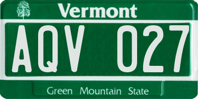 VT license plate AQV027