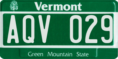 VT license plate AQV029