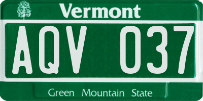 VT license plate AQV037