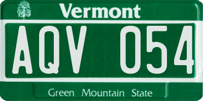 VT license plate AQV054