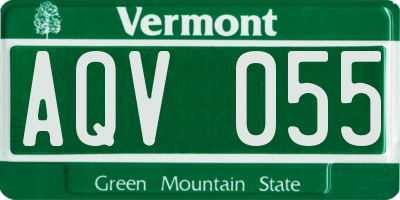 VT license plate AQV055