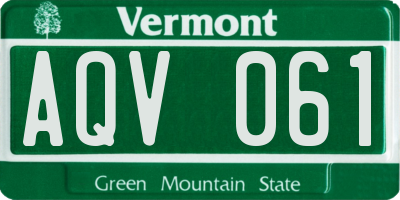 VT license plate AQV061