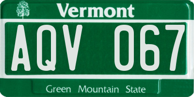 VT license plate AQV067