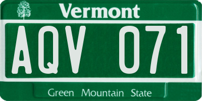 VT license plate AQV071