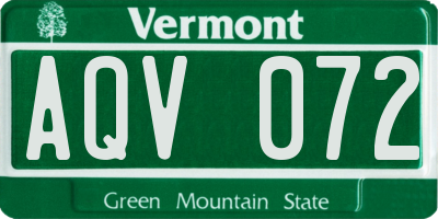 VT license plate AQV072