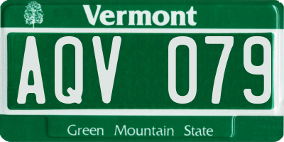 VT license plate AQV079