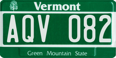 VT license plate AQV082
