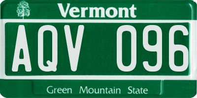 VT license plate AQV096