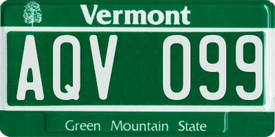 VT license plate AQV099