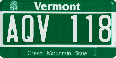 VT license plate AQV118
