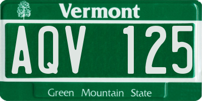 VT license plate AQV125