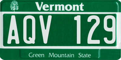 VT license plate AQV129