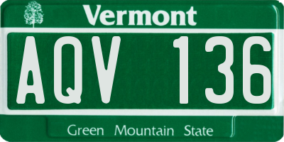 VT license plate AQV136