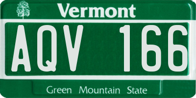 VT license plate AQV166