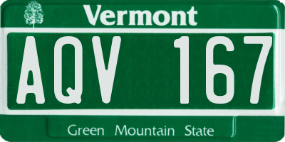 VT license plate AQV167