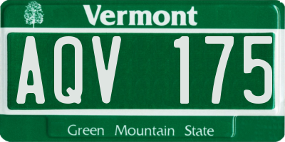 VT license plate AQV175