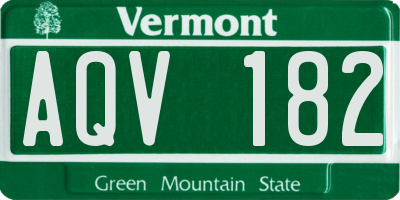 VT license plate AQV182