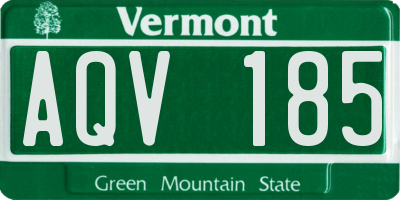 VT license plate AQV185
