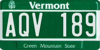 VT license plate AQV189